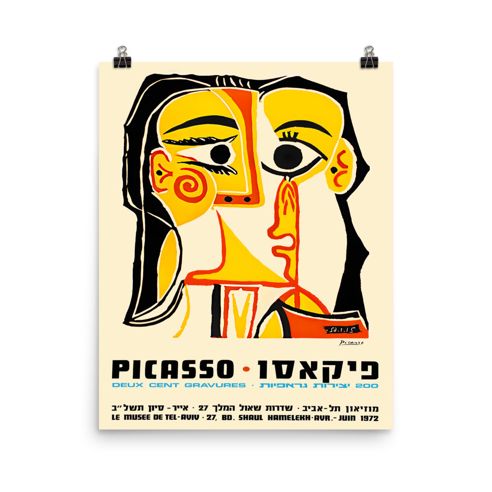 Vintage Pablo Picasso 1972 Tel Aviv Museum Exhibition Poster Print
