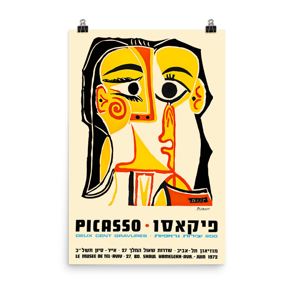 Vintage Pablo Picasso 1972 Tel Aviv Museum Exhibition Poster Print